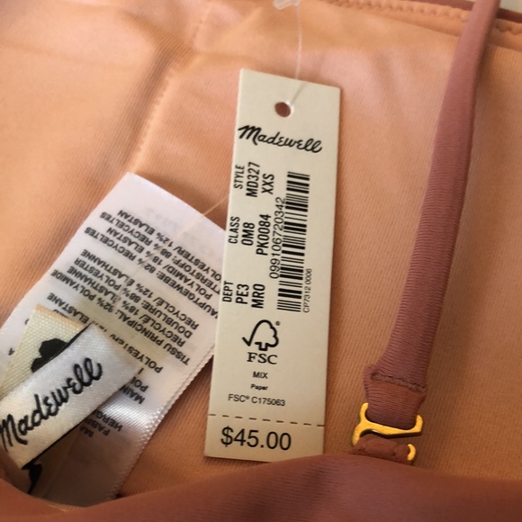 Madewell XXSmall Top Bikini Second Wave Bandeau Removable Straps NWT - Picture 7 of 7